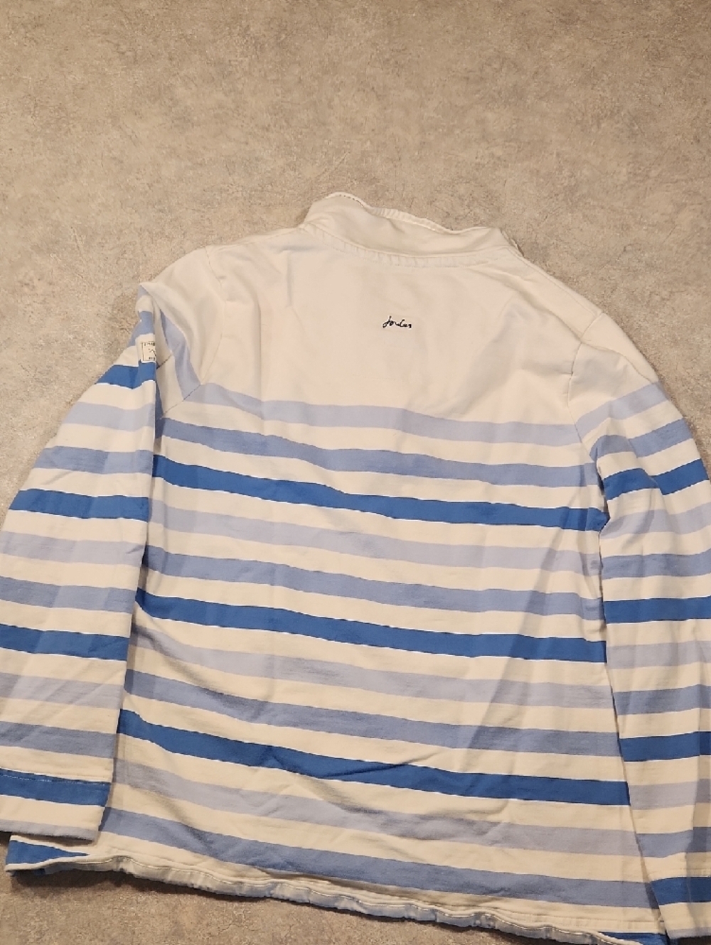 Joules Striped Shirt with Nautical Patch - Light Blue & White - Picture 4 of 4